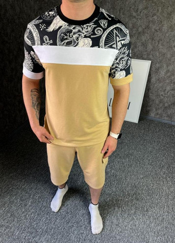 Принтований чоловічий літній костюм футболка шорти No Brand (262090009)