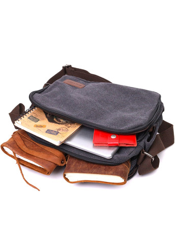 Чоловіча сумка месенджер із щільного текстилю 22204 Чорний Vintage (267925335)