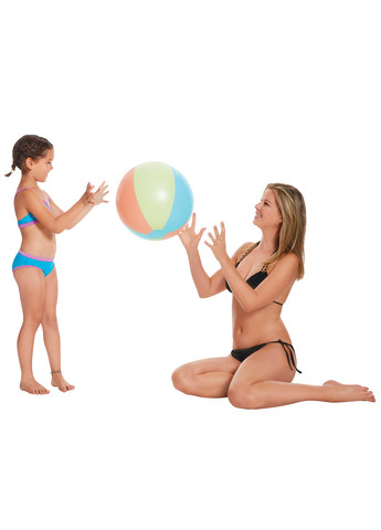 Надувной бассейн и мяч Happy People радужный детский бассейн со спринклером + надувной пляжный мяч (260043717)
