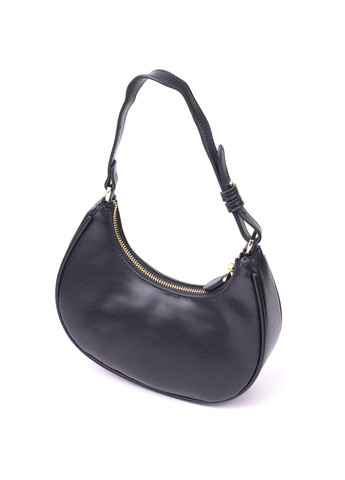 Модная женская сумка-хобо из натуральной гладкой кожи 21288 Черная Vintage (258286278)
