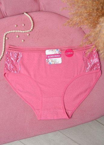 Труси жіночі напівбатальні темно-рожевого кольору Let's Shop (270934947)
