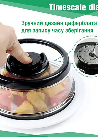 Вакуумна багаторазова кришка для продуктів Vacuum Food Sealer 19 см A-Plus (275104132)