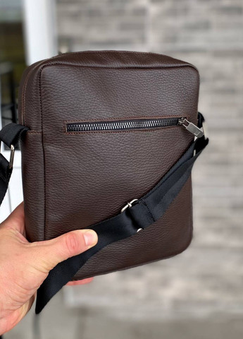 Мужская коричневая сумка через плечо натуральная кожа London brown No Brand (258653123)