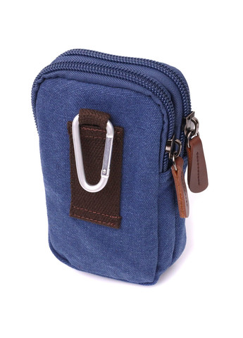 Практична сумка-чохол на пояс із металевим карабіном із текстилю 22226 Синій Vintage (267948750)
