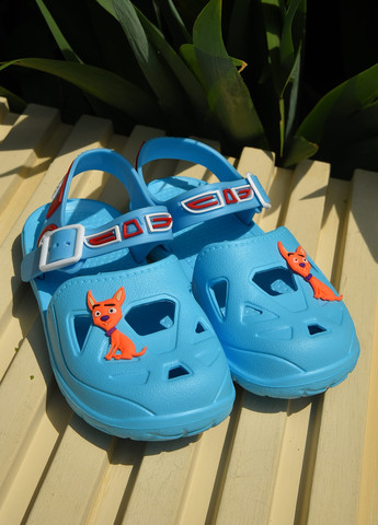 Голубые пляжные сандали детские пена для мальчика голубого цвета Let's Shop с ремешком