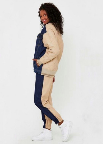 Костюм-двійка жіночий джинсовий Бежевий з синім Raw (258996158)