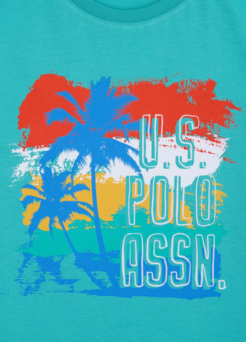 Мятная детская футболка-футболка u.s/ polo assn. на мальчика для мальчика U.S. Polo Assn.