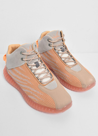 Оранжевые демисезонные кроссовки мужские оранжевого цвета на шнуровке текстиль Let's Shop