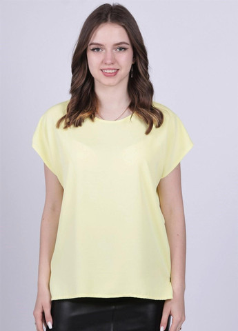 Жовта літня блузка жіноча 0071 однотонна софт жовта Актуаль