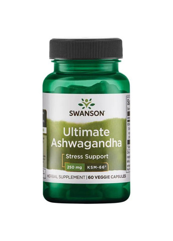 Экстракт Ашваганды Ultimate Ashwagandha 250мг - 60 капсул Swanson (269462103)