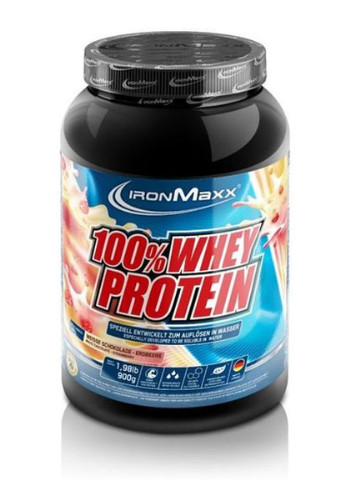 100% Whey Protein 900 g /18 servings/ White Chocolate Strawberry Ironmaxx (256722701)