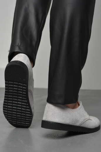 Мокасини жіночі сірого кольору на шнурівці Let's Shop (278404416)