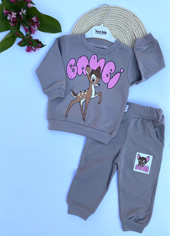 Светло-фиолетовый костюм для малышей “bambi” серий на роми Murat baby