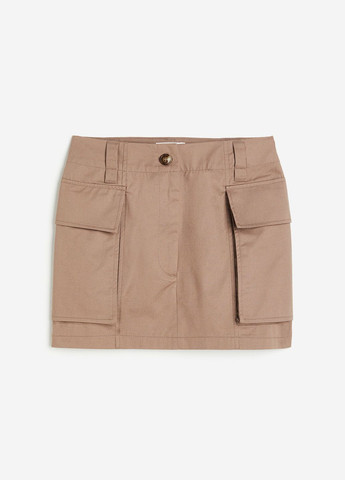 Темно-бежевая повседневная однотонная юбка H&M