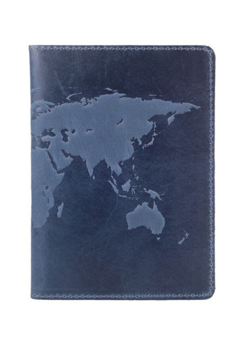 Обкладинка для паспорта зі шкіри HiArt PC-01 Shabby Lagoon World Map Синій Hi Art (268371850)