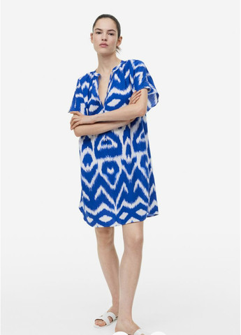 Синя повсякденний жіноча бавовняна сукня н&м (55842) xs синя H&M