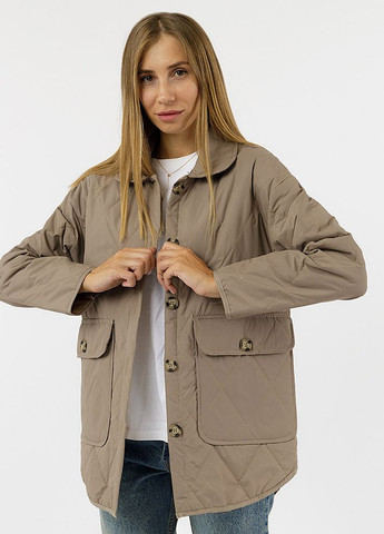 Бежева демісезонна куртка жіноча колір бежевий цб-00228722 Qalinka