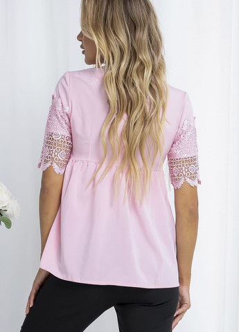 Розовая летняя блуза женская розового цвета на запах Let's Shop