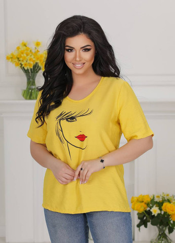 Жовта футболка жіноча колір жовтий р.54/56 431836 New Trend