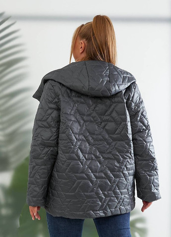 Серая женская демисезонная куртка цвет графит р.48/50 440492 New Trend
