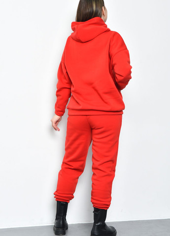 Спортивный костюм женский на флисе красного цвета Let's Shop (275094876)