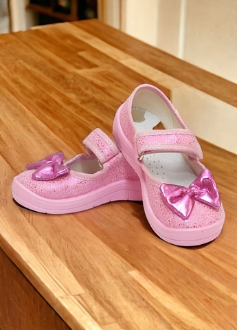 Дитячі тапочки для дівчинки ортопедичні Аліна Бант-Блистки 24 (15см) рожеві Waldi (274380556)