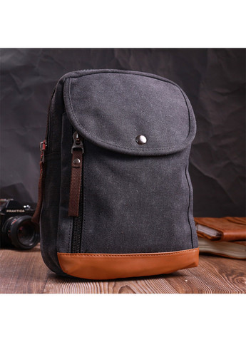 Рюкзак для мужчин из плотного текстиля 22182 Черный Vintage (267925317)