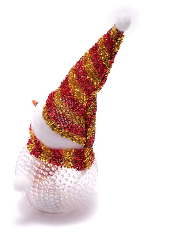 Фигурка Светящийся Снеговик Светильник ночник снеговичок новогодний рождественский декор украшение желто-красный Led (257108454)