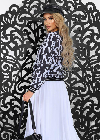 Белый женский жакети модний бомбер на змійці (4800) Lemanta -