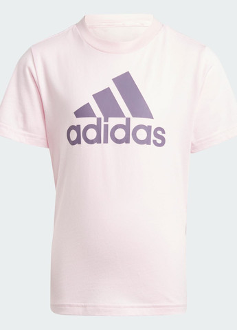 Розовая демисезонная футболка essentials logo adidas