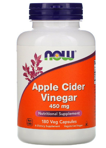 Apple Cider Vinegar 450 mg 180 Caps Now Foods (256719164)
