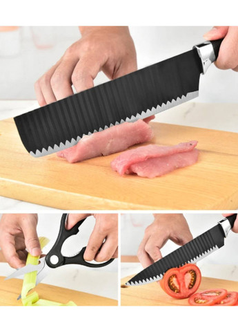 Набір ножів на 6 предметів No Brand Forging Family чорний, нержавіюча сталь