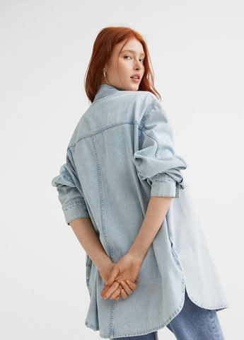 Джинсова куртка-сорочка повномірна H&M (257321343)