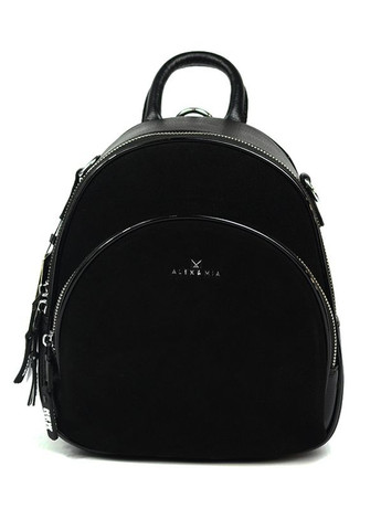 Черный замшевый маленький женский рюкзак на молнии No Brand (275335132)