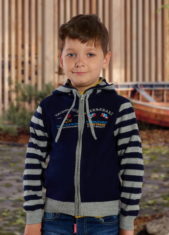 Синий светри кофта на хлопчика з капюшоном (флаг) Lemanta