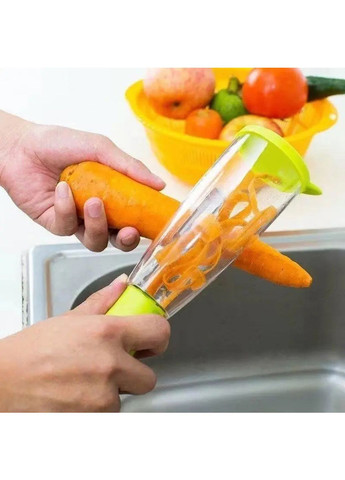 Овощечистка с контейнером нож экономка для тонкой чистки овощей и фруктов Kitchen Master (263931699)