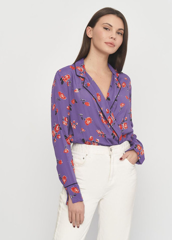 Фиолетовая блуза демисезон,фиолетовый в узоры, MBYM