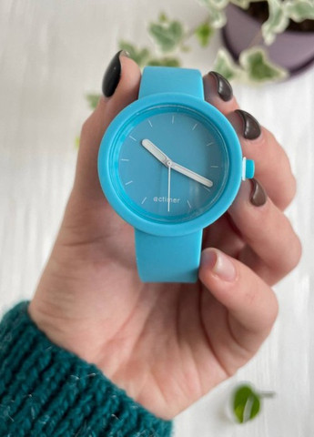 Жіночий силіконовий годинник-конструктор actimer, блакитний ремінець, циферблат Mate blue More (257986043)
