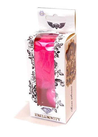 Анальная пробка ( размер S ) с хвостом Boss Series - Silicon PLUG Bunny Tail Pink, BS6400099 Langsha (269458571)