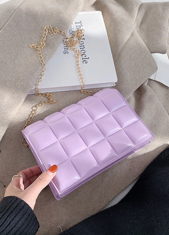 Жіноча маленька класична сумка клатч на ланцюжку фіолетова лілова No Brand (264021562)