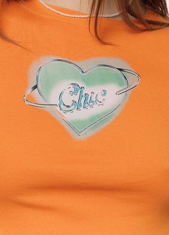 Оранжевая летняя женская короткая футболка слим цвет оранжевый цб-00219008 Divon