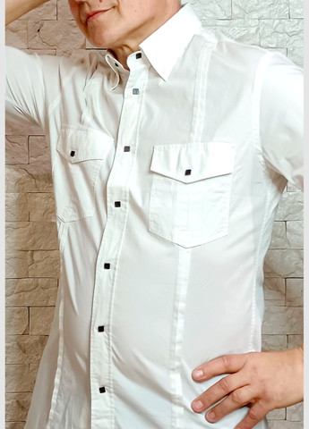Белая кэжуал рубашка однотонная Versace Collection