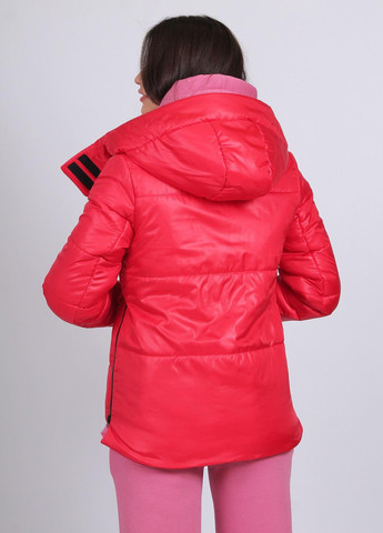 Червона куртка короткая женская 9333 плащевка красная Актуаль