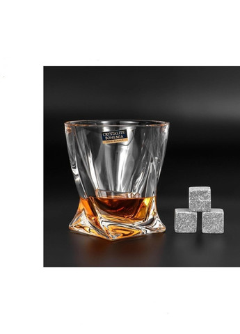 Набор камней для виски + Бокал Bohemia Quadro 340мл Whiskey Stones (259771372)