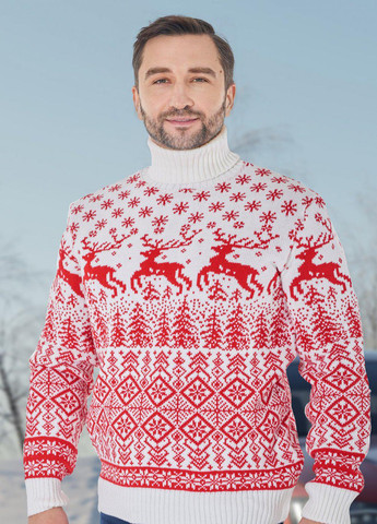 Белый светри светр з оленями (ут000071552) Lemanta