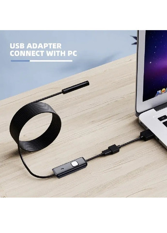 Универсальный эндоскоп бороскоп с веб мини видео камерой USB микро USB Type C 3 в 1 с жестким проводом 1.5 м (475003-Prob) Unbranded (260634267)