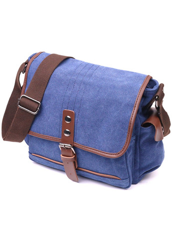 Цікава горизонтальна чоловіча сумка з текстилю 21250 Синя Vintage (258286269)