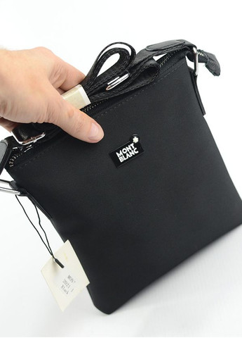 Чорна маленька чоловіча текстильна сумка органайзер через плече, молодіжна міні сумочки на блискавці Montblanc (266493545)