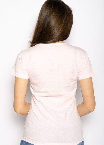 Світло-рожева літня футболка жіноча з написом dreams (світло рожевий) Time of Style