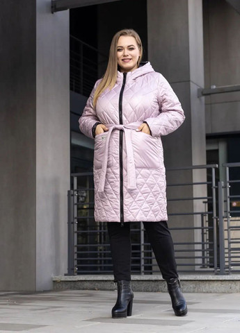 Пудрова демісезонна жіноча куртка великого розміру демісезонна SK